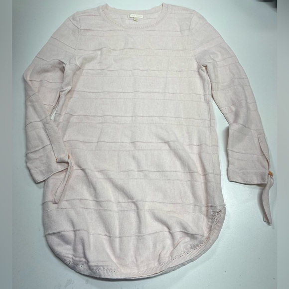 Lisa Todd Baby Pink Tie Sleeve Detail Cotton Sweater Size Small - Picture 8 of 9